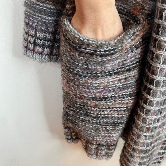 Anthropologie Cardigan XS Akemi Kin Alpaca Wool Open Front Long Oversized Chunky - Picture 6 of 13